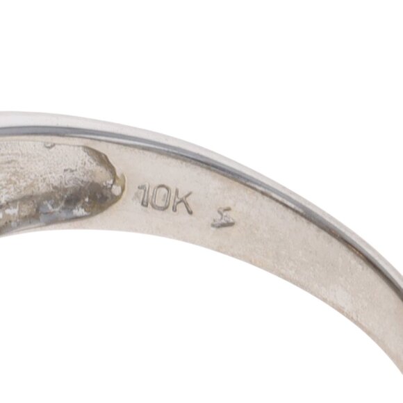 White Gold Diamond Cluster Cocktail Bypass Ring -10k Rd & Baguette 1.00ctw Swirl - Picture 6 of 6